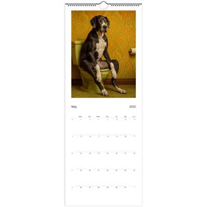Hilarious Dogs on the Toilet Wall Calendar - Funny 2025  Calendar Gift