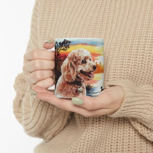 Poodle Mug, Cute Poodles Mug, Dog Lover Gift, Animal Coffee Cup, Ceramic Mug for Pet Owners, Unique Puppy Tea Mug