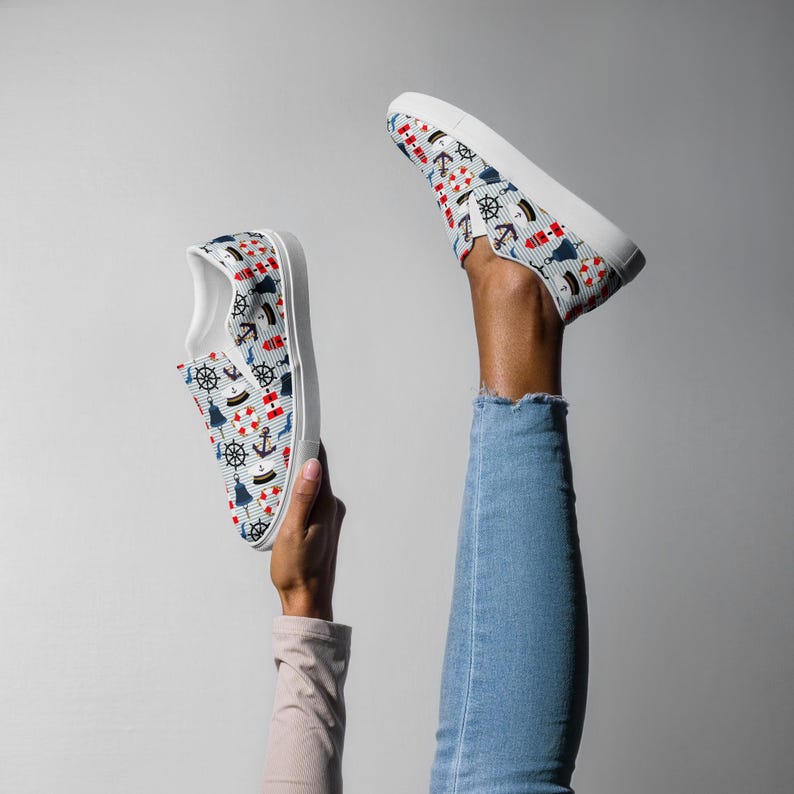Nautical Women’s slip-on canvas shoes