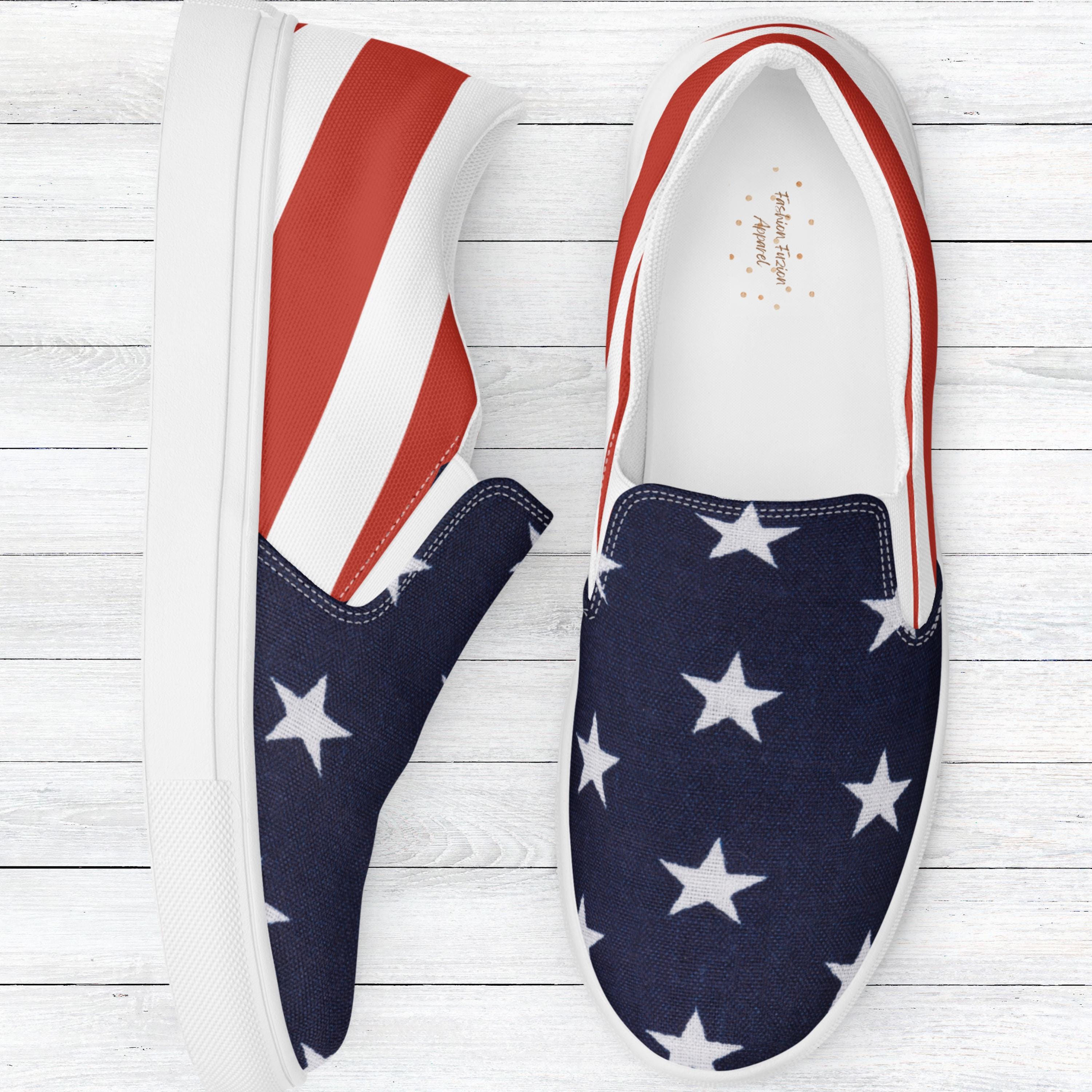 USA Patriotic Slip on Shoes for Women | Stars and Stripes  display picture 1