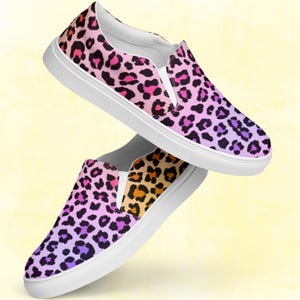 Bold Multicolor Leopard Print Shoes for Women - Animal Print Sneaker - Animal Pattern Shoe - Colorful Leopard Shoe - Colorful Leopard Shoe