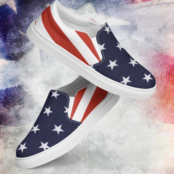 Chaussures à enfiler en toile patriotiques des États-Unis pour
