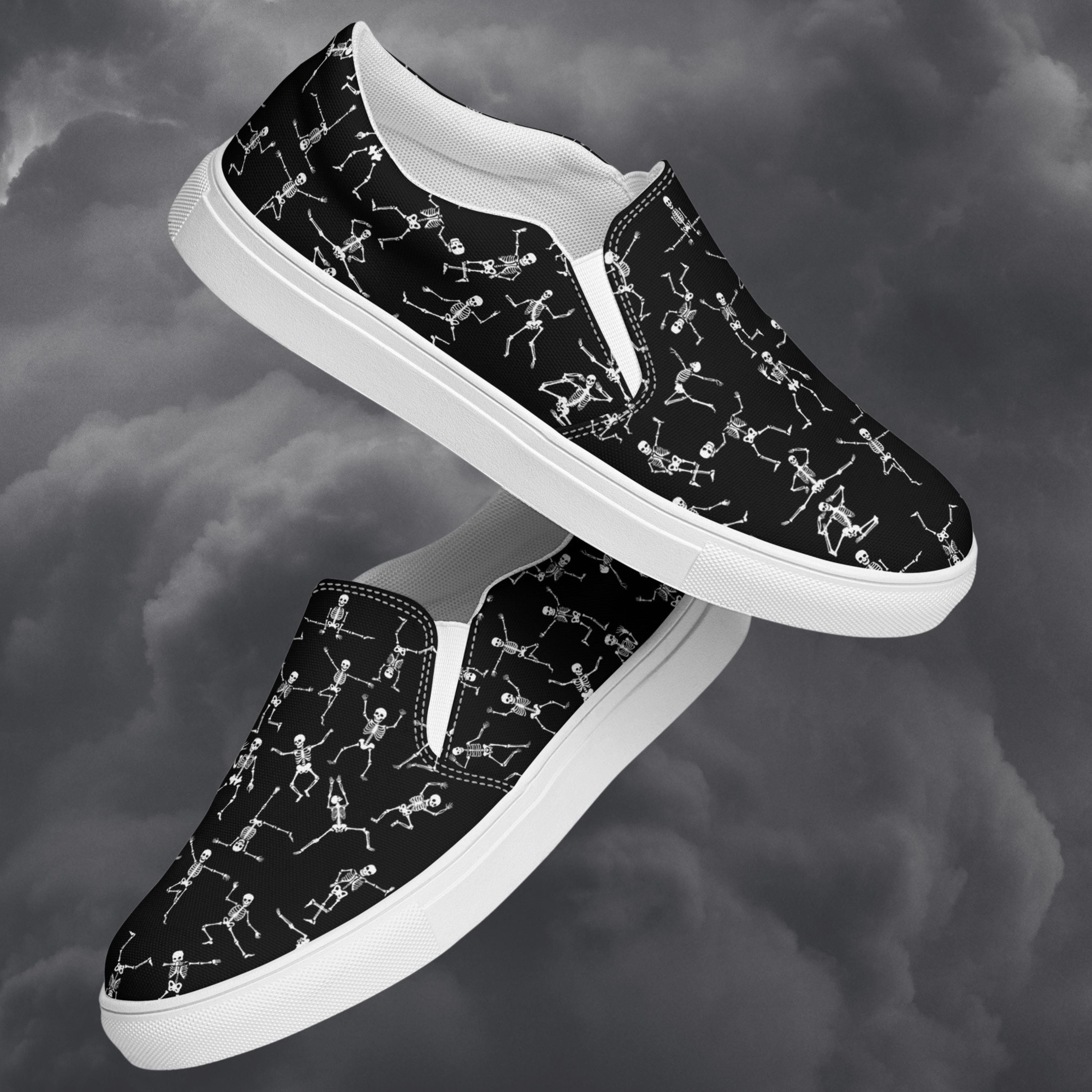 Vans Slip-On Canvas Shoes with Skeleton and Moon Phase Design Size 8M/9.5W Women main image 3