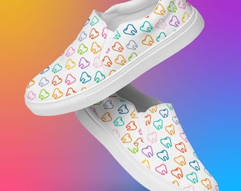 Sapatos de escritório femininos com contorno de dentes vibrantes, tênis de lona com design odontológico original, moda casual para higienistas, calçados para ortodontistas.