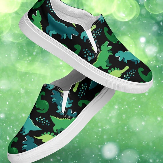 Jurassic Style: Cozy Slip on Dinosaur Shoes for Women Dinosaur