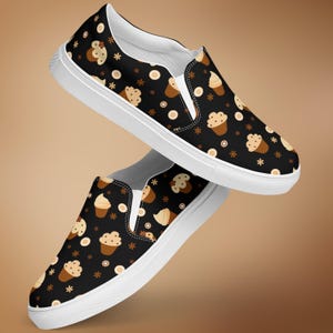 Cupcake Canvas Shoes - Cake Lover Gift - Pastry Themed Womens Shoe - Cupcake Footwear - Cupcakes Print - Baker Gift - Dessert Theme