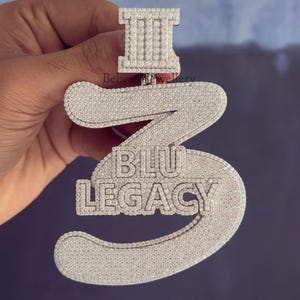 Personalize seu pingente com nome e número grande, colar personalizado com glacê, presente para ele, joias personalizadas de aniversário hip-hop
