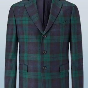 Black Watch Tartan Argyll Jacket: Scottish Kilt Wedding Jacket