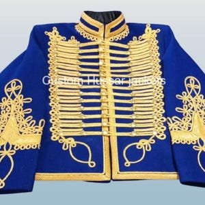 Napoleonic Hussar Jacket Blue Military Uniform Tunic Pelisse hussar Officers Jacket, Hussar Drummer Jackets Jimmi Hendrix jackets for men