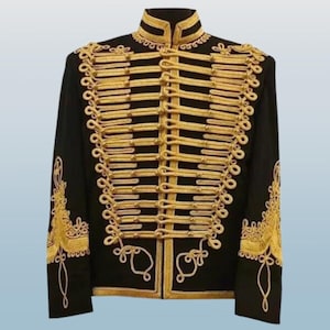 Hussar jacket black tunic Pelisse Hussar Jacket For Men, Pelisse Hussar Uniform Military Tunic Jacket Military Style Jimmie Hendrix jacket