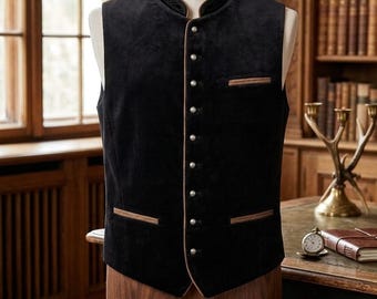 Gilet traditionnel pour hommes, gilet tyrolien authentique - gilet pour l'Oktoberfest, gilet Trachten allemand de style bavarois/autrichien