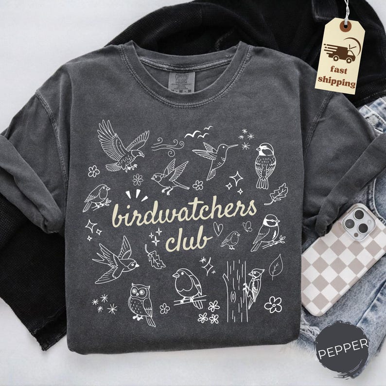 T-shirt du club d'ornithologie - T-shirt vintage pour l'observation des oiseaux - T-shirt rétro avec dessin d'oiseau - Vêtements pour ornithologues - Cadeau pour les amoureux des oiseaux - Tenue pour les amoureux de la nature - T-shirt d'observation des oiseaux image 6