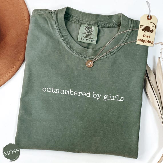 Comfort Colors Funny Dad Shirt, Outnumbered by Girls Gift, Father's Day Gift for Him, Dad Shirt, Gift for Dad of Girls Gift From Daughter