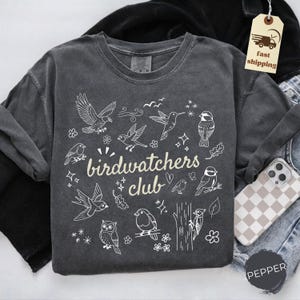 Comfort Colors Birdwatchers Club Shirt Vintage Bird Watcher Tshirt Retro Birds Watching Tee Birding Lover Gifts Nature Lover Bird Lovers Tee