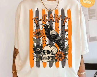 Funny Halloween Crow Shirt Raven Cottagecore Shirt Gothic Halloween Tee Dark Nature Shirt Witchy Aesthetic Gift Retro Bird Sweater For Her