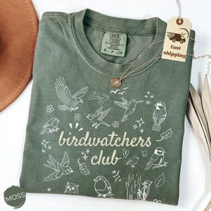 T-shirt du club d'ornithologie - T-shirt vintage pour l'observation des oiseaux - T-shirt rétro avec dessin d'oiseau - Vêtements pour ornithologues - Cadeau pour les amoureux des oiseaux - Tenue pour les amoureux de la nature - T-shirt d'observation des oiseaux image 2