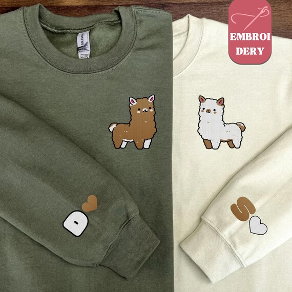 Felpa con ricamo personalizzato per coppia, modello kawaii, regalo