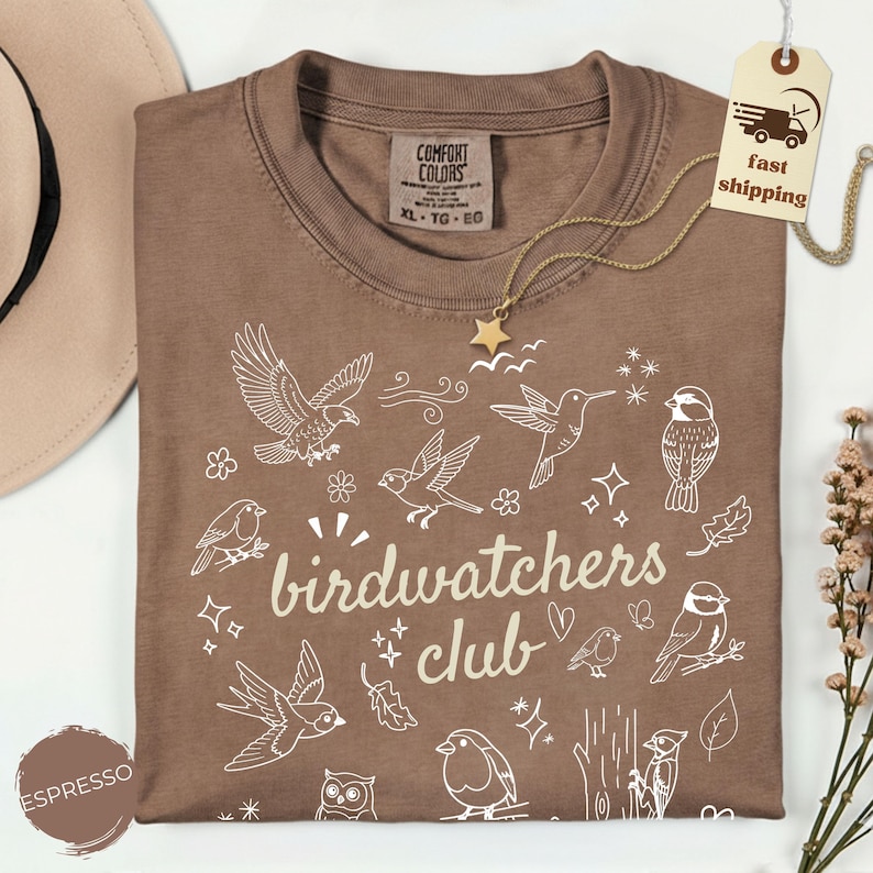 T-shirt du club d'ornithologie - T-shirt vintage pour l'observation des oiseaux - T-shirt rétro avec dessin d'oiseau - Vêtements pour ornithologues - Cadeau pour les amoureux des oiseaux - Tenue pour les amoureux de la nature - T-shirt d'observation des oiseaux image 5