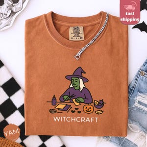 Halloween Witchcraft Funny Shirt Spooky Season Tshirt Witchy Vibes Tee Halloween Witch Womens Gift Retro Witch Shirt Girls Halloween T-Shirt
