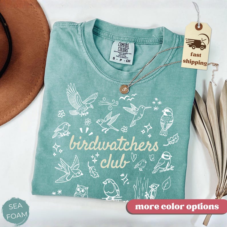 T-shirt du club d'ornithologie - T-shirt vintage pour l'observation des oiseaux - T-shirt rétro avec dessin d'oiseau - Vêtements pour ornithologues - Cadeau pour les amoureux des oiseaux - Tenue pour les amoureux de la nature - T-shirt d'observation des oiseaux image 7