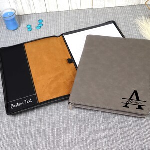 Personalized Portfolio, Custom Portfolio With Zipper, Custom Leather Portfolio, Personalized Leather Portfolio with Zipper, Zipper Portfolio