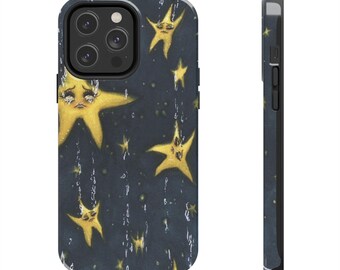 Falling Stars Tough Phone Cases - Phone Case, Protective Phone Covers, Space Theme iPhone Case, Trendy Galaxy Design, Celestial Smartphone