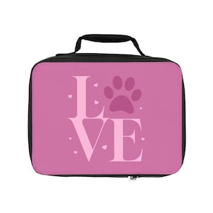 Pink Paw Print Lunch Bag: Insulated Pet Lover Tote