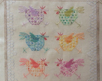 Blackwork Embroidery Chart. Chickens. Blackwork Chickens. My Blackwork Chickens. Colourful Cross Stitch. Blackwork chart. Colour Chart