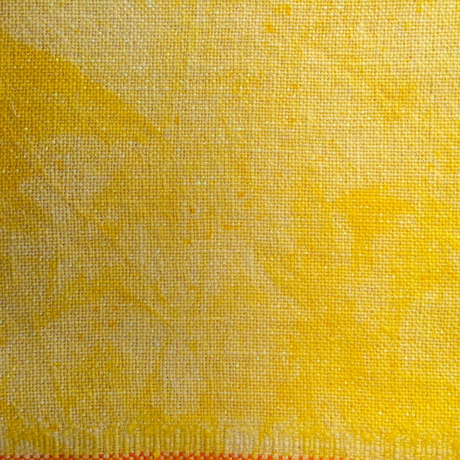 Hand Dyed Sparkly Linen - 32 Count Sunny Yellow. Lurex Linen. Cross Stitch. Hand Embroidery. Made In France. Indie Dyed. Sunny Yellow Sparkl