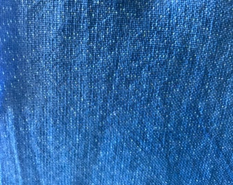 Sparkly Linen. 32 Ct ocean Blue Linen. Hand dyed Linen. Indie Dyed Fabric. Cross Stitch Fabric. Embroidery Linen. Hand dyed Santorini Lurex.