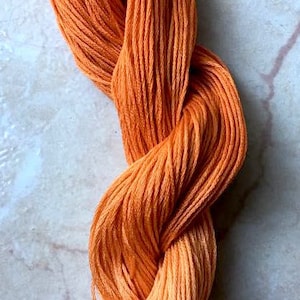 Colour Gems. Potiron. Over dyed thread. Hand dyed Floss. Indie Dyed Stitching Floss. Cross stitch threads. Blackwork.  Variegated Floss