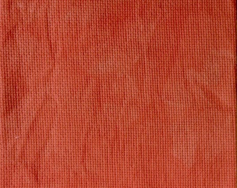 16 CT Hand Dyed Aida Fabric, 16 Ct Coral, Aida, Cross Stitch, Embroidery, Indie Dyed Aida, Stitching Fabric, Hand Dyed, Unique