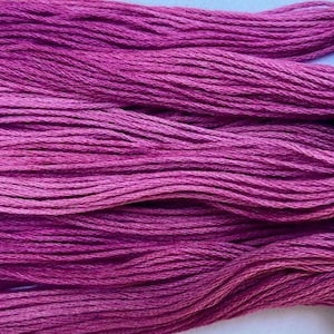 Colour Gems. Rubis. Over dyed thread. Hand dyed Floss. Indie Dyed Stitching Floss. Cross stitch threads. Blackwork.  Variegated Floss