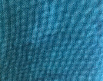 Hand Dyed Aida Fabric - 20 Count Blue Lagoon