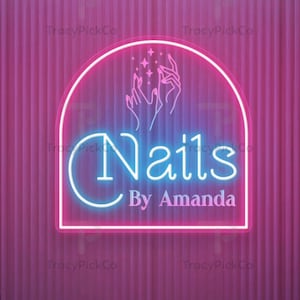 Aangepast neonnagelbord: salondecor, gepersonaliseerd ledlicht