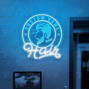 Custom Barber Shop LED Neon Sign: Personalized Hair Salon Decor