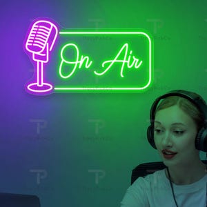 On Air Neon Sign: LED Microphone Light for Studio Decor