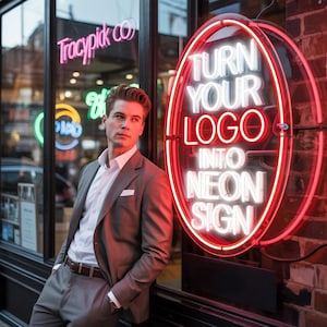 Custom Neon Logo Sign: LED Business Sign, UV Print