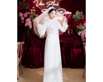 Custom Ao Dai Bride Groom Tea Ceremony Wedding Party Engagement Traditional Vietnamese Outfit Ao Dai Co Dau Chu Re New Trend 2026 Available