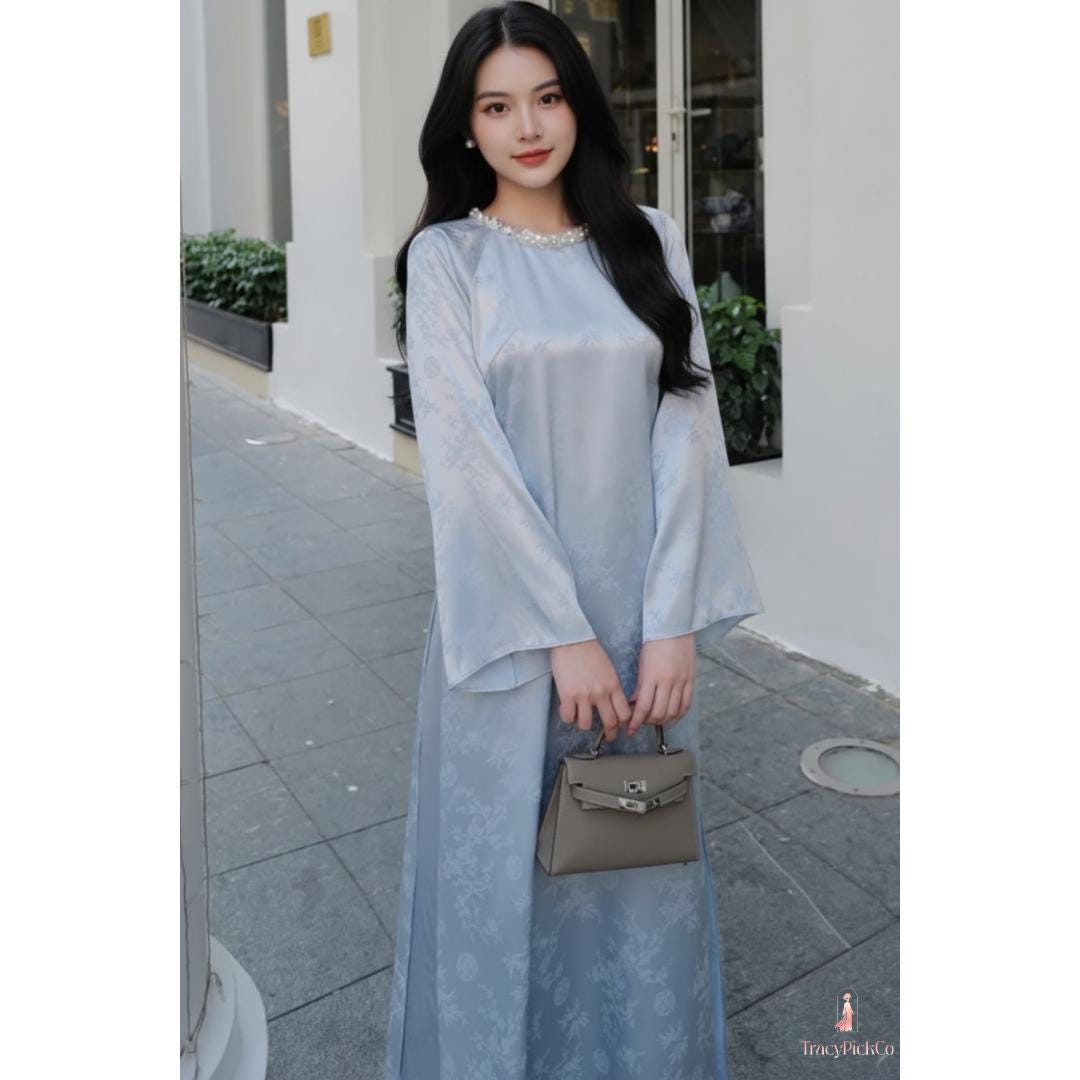 chinese dress ladies Women Asian Style Retro Long Sleeves Linen and Cotton Dress White main image 1