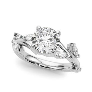 3.4 Carat Lab Grown Diamond Round & Marquise Engagement Ring 14k Gold