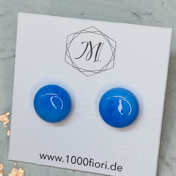 Ohrstecker Veilchenblau, flach, Ohrringe lila, Ohrstecker lila