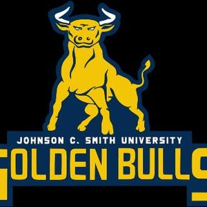 May include: A logo for Johnson C. Smith University featuring a yellow bull with white horns. The text "JOHNSON C. SMITH UNIVERSITY" and "GOLDEN BULLS" are in blue and yellow.