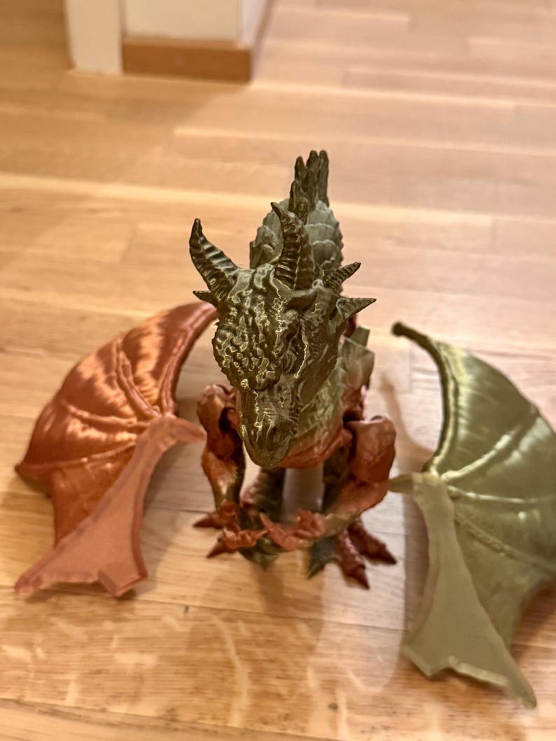 Figurine d ' Art de Dragon en Corne imprimée en 3D, décoration créative en Plastique pour la Maison, décoration de Table à Usage Multiple