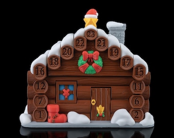 Santa's Cabin Advent Calendar, 3D Christmas Countdown Decoration