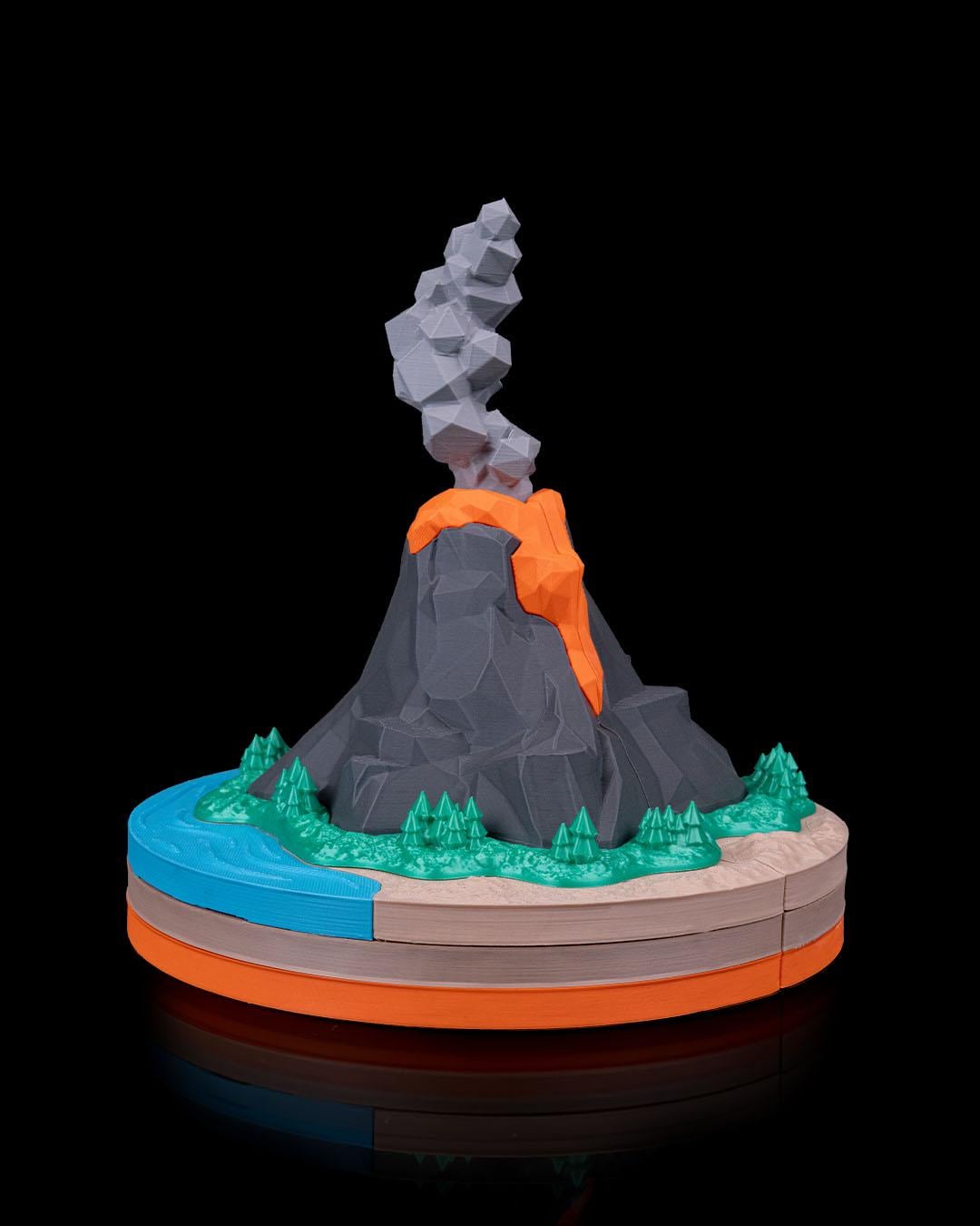 Inside a Volcano 3D Printed Volcano Cross Section Model