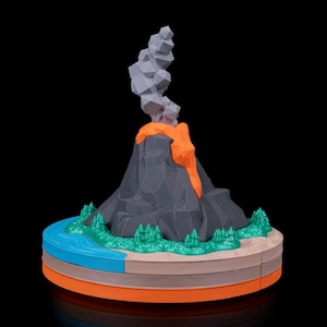 Innerhalb eines Vulkans 3D gedruckter Vulkan-Querschnitt Modell Lern Geschenk für Kinder Lehrer und Geologie-Liebhaber