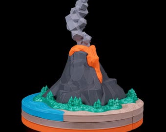 All'interno di un vulcano Modello di sezione trasversale di un vulcano stampato in 3D Regalo educativo STEM per bambini Insegnanti e amanti della geologia