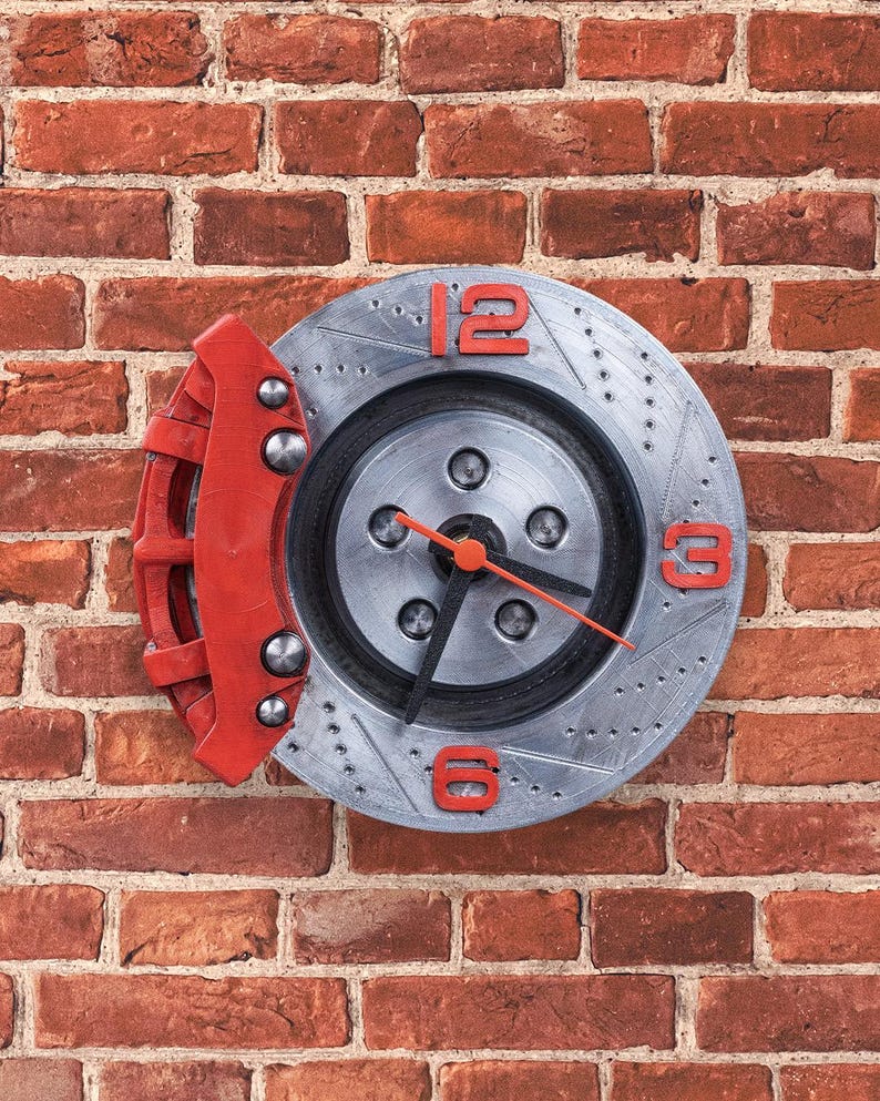 3D Printed Brake Disc Wall Clock - Racing Decor, Car Enthusiast Gift - Etsy