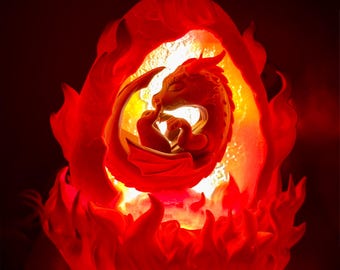 Flameborn Dragon Egg LED Lamp – Fantasy Night Light Decor